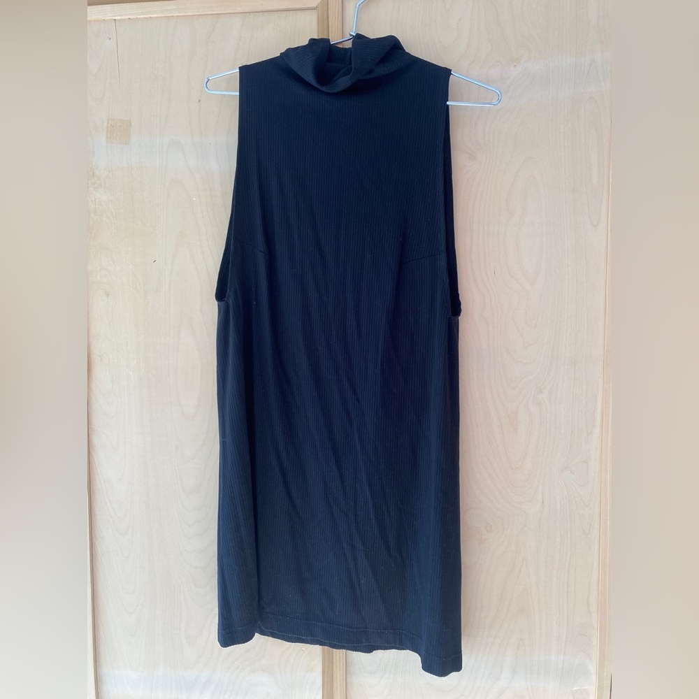 Reformation Black Sleeveless Turtleneck Dress - Size Medium
